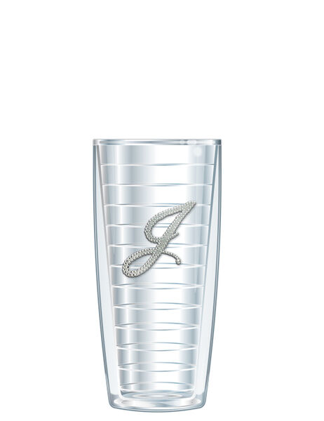 28oz Sport Tumbler - Bling Letter J w/ Gray Lid ST-000B-J