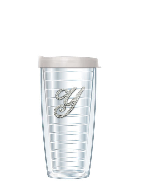 28oz Mega Tumbler - Bling Letter Y w/ Clear Lid H2-000B-Y