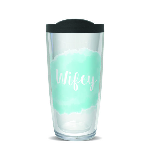 16oz Tumbler - Wifey Cloud w/ Black Lid 02-10056