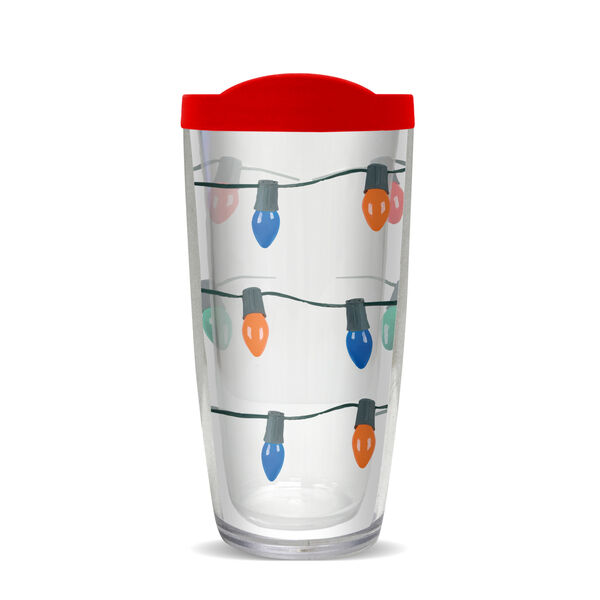 28oz Sport Tumbler - Christmas Lights w/ Gray Lid ST-10060