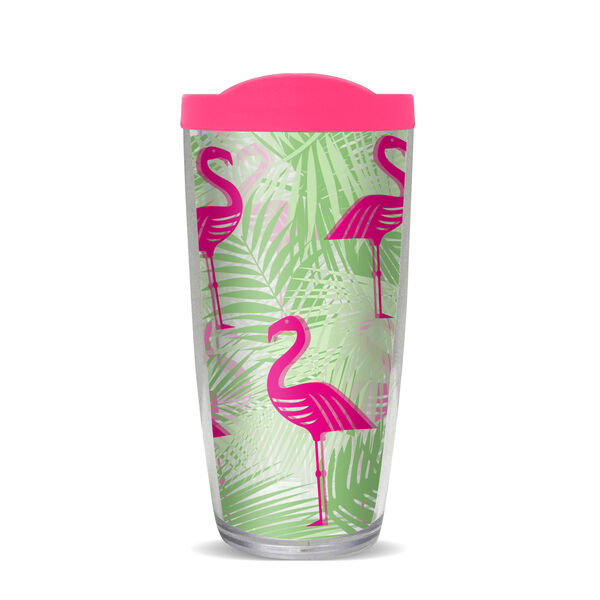 24oz Flareside Tumbler - Flamingos & Palms w/ Black Lid 24F-10100