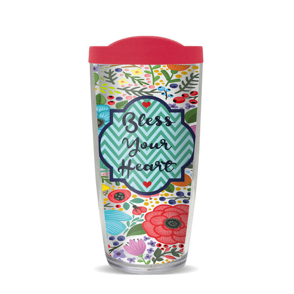 16oz Tumbler - Bless Your Heart w/ Red Lid 02-10112