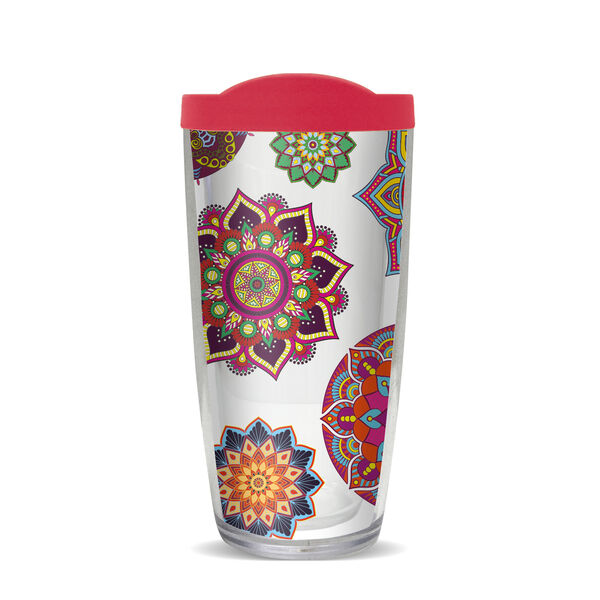 28oz Sport Tumbler - Colorful Boho Mandalas w/ Gray Lid ST-10116