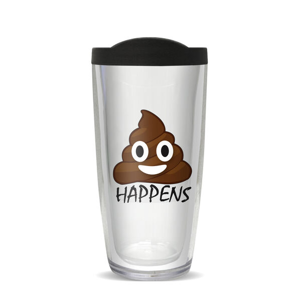 28oz Sport Tumbler - Emoji Happens w/ Gray Lid ST-10124