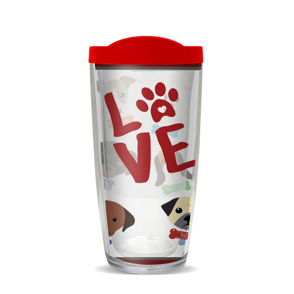 22oz Tumbler - Love Dogs w/ Red Lid 08-10127