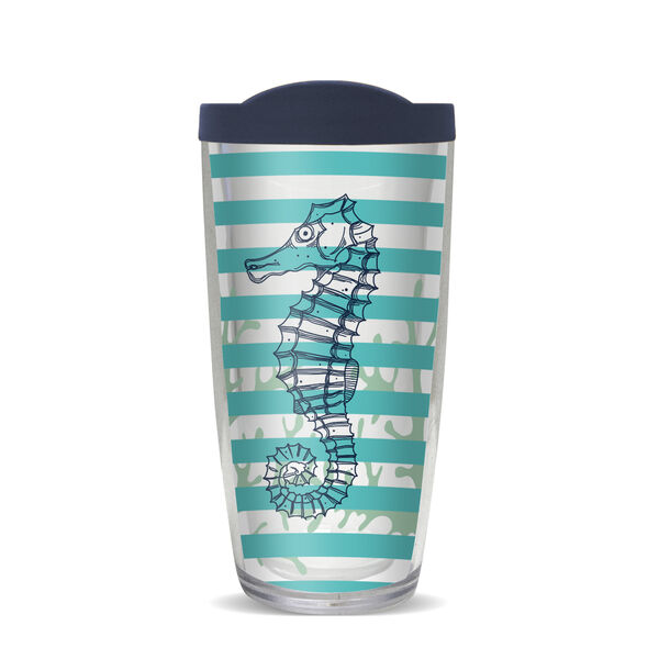 24oz Flareside Tumbler - Seahorses Stripes w/ Black Lid 24F-10129