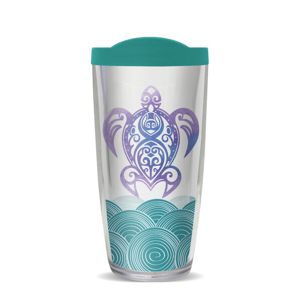 22oz Tumbler - Sea Turtle Waves w/ Teal Lid 08-10131