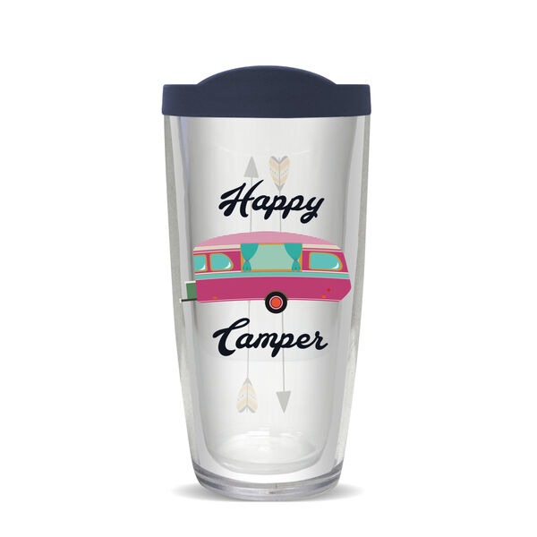 18oz Handle Mug - Happy Camper w/ Black Lid 06-10136