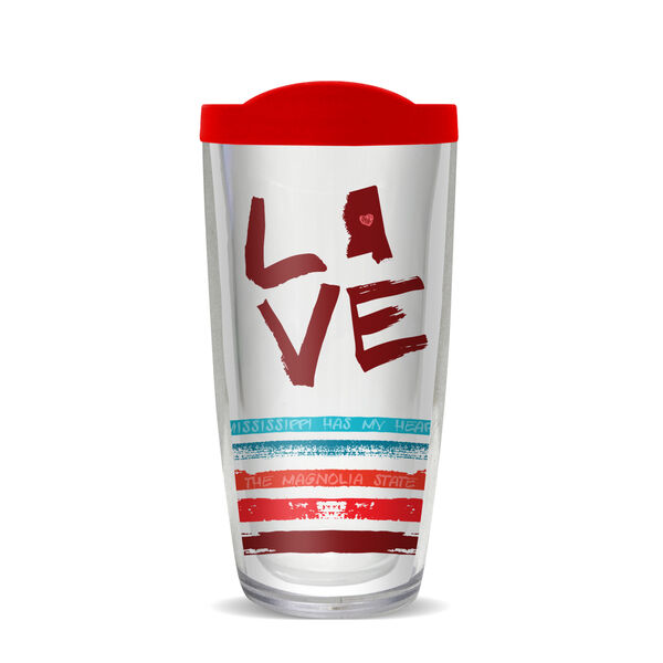 22oz Tumbler - Love - Mississippi w/ Red Lid 08-10155