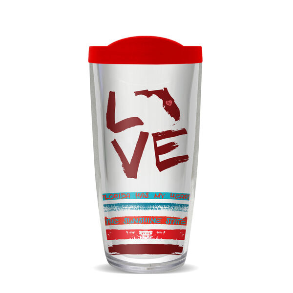 16oz Short Tumbler - Love - Florida without lid 01-10164