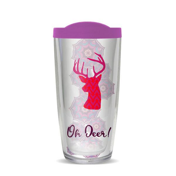 22oz Tumbler - Oh Deer w/ Purple Lid 08-10170