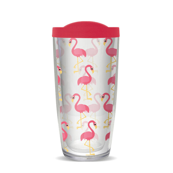 24oz Flareside Tumbler - Flamingos w/ Black Lid 24F-10172