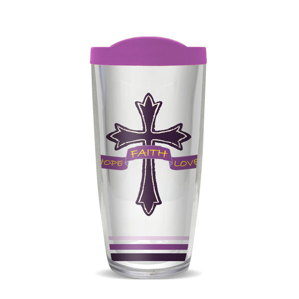 24oz Flareside Tumbler - Faith Hope Love Cross w/ Black Lid 24F-10195