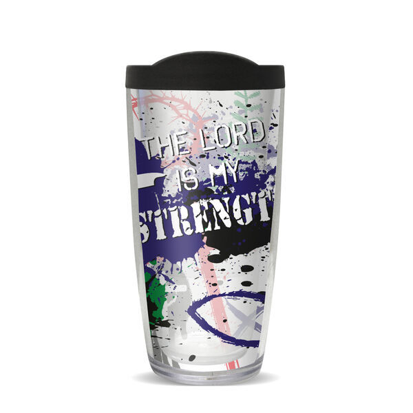 28oz Sport Tumbler - Lord Is My Strength w/ Gray Lid ST-10197