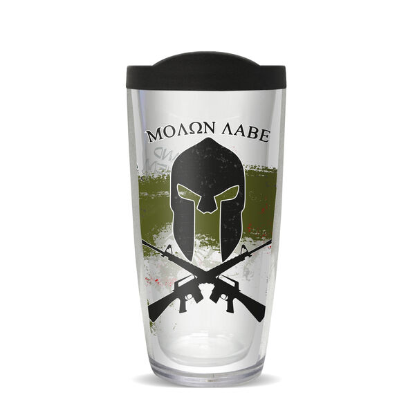 28oz Sport Tumbler - Molon Labe Splatter - Green w/ Gray Lid ST-10207