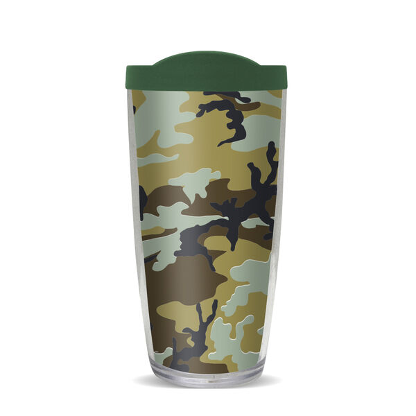 28oz Mega Tumbler - Camo See Through w/ Emerald Green Lid H2-10211