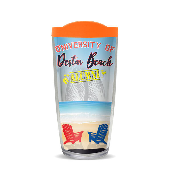 22oz Tumbler - University of Destin Beach w/ Orange Lid 08-10225