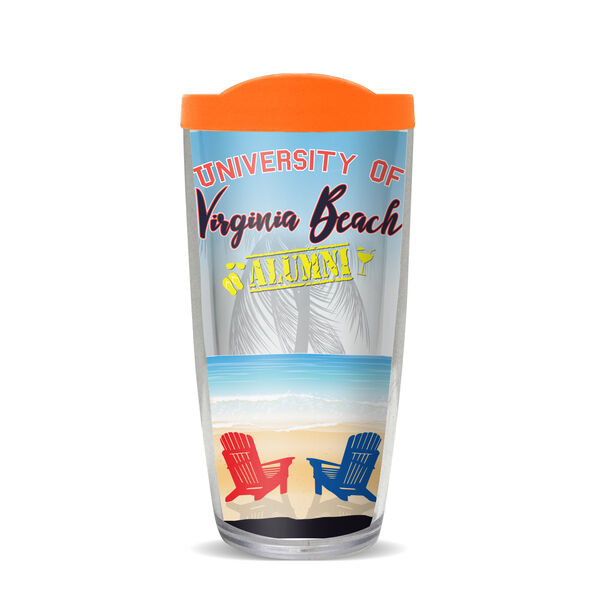 28oz Mega Tumbler - University of Virginia Beach w/ Orange Lid H2-10236