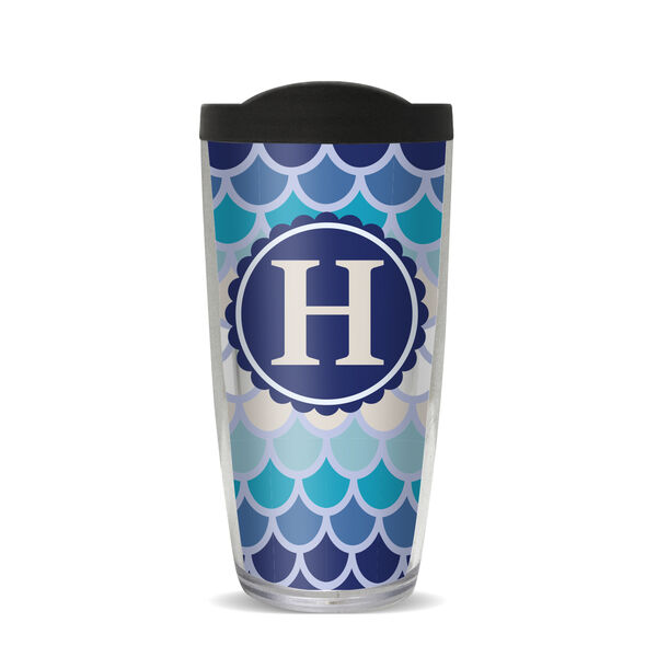 22oz Tumbler - Coastal Scallop Pattern H w/ Navy Lid 08-10245