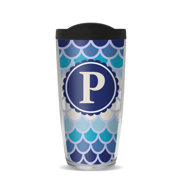 28oz Mega Tumbler - Coastal Scallop Pattern P w/ Navy Lid H2-10253