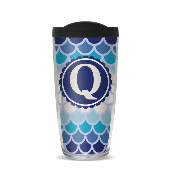 28oz Mega Tumbler - Coastal Scallop Pattern Q w/ Navy Lid H2-10254