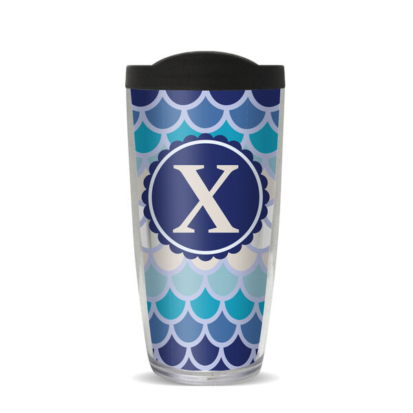 22oz Tumbler - Coastal Scallop Pattern X w/ Navy Lid 08-10261