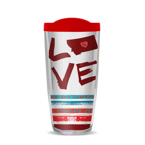 16oz Tumbler - Love - Montana w/ Red Lid 02-10280