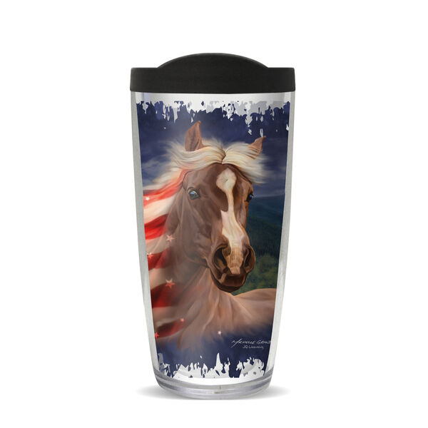 28oz Sport Tumbler - MG Patriotic Horse w/ Gray Lid ST-10400