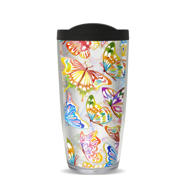 24oz Flareside Tumbler - Watercolor Butterflies w/ Black Lid 24F-10426