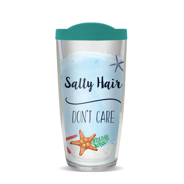 16oz Short Tumbler - Salty Hair Don't Care without lid 01-10437