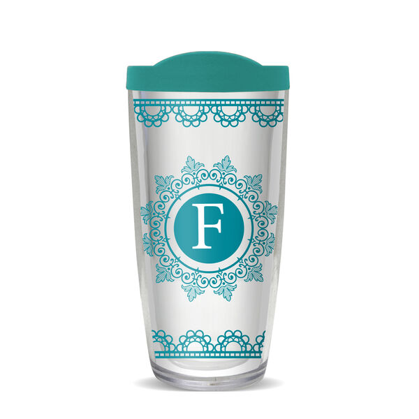 22oz Tumbler - Ornate Lace F w/ Teal Lid 08-10457