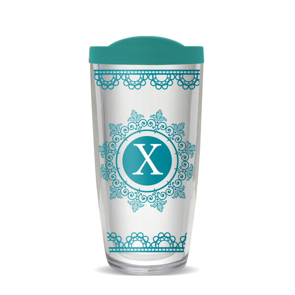 22oz Tumbler - Ornate Lace X w/ Teal Lid 08-10475