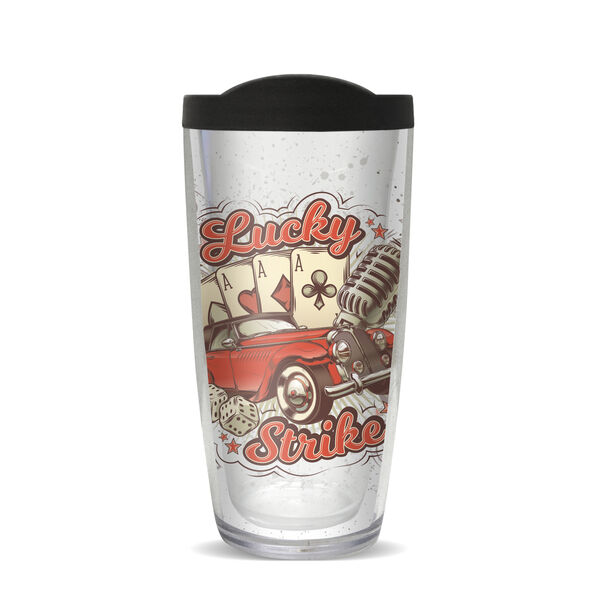 18oz Handle Mug - Lucky Strike w/ Black Lid 06-10486