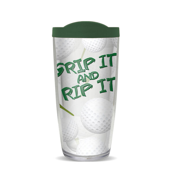 22oz Tumbler - Golf - Grip It w/ Emerald Green Lid 08-10489