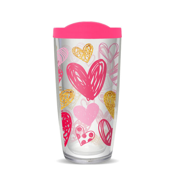 24oz Flareside Tumbler - Hearts Purple w/ Black Lid 24F-10509