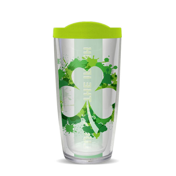 16oz Tumbler - Luck of the Irish w/ Lime Green Lid 02-10510