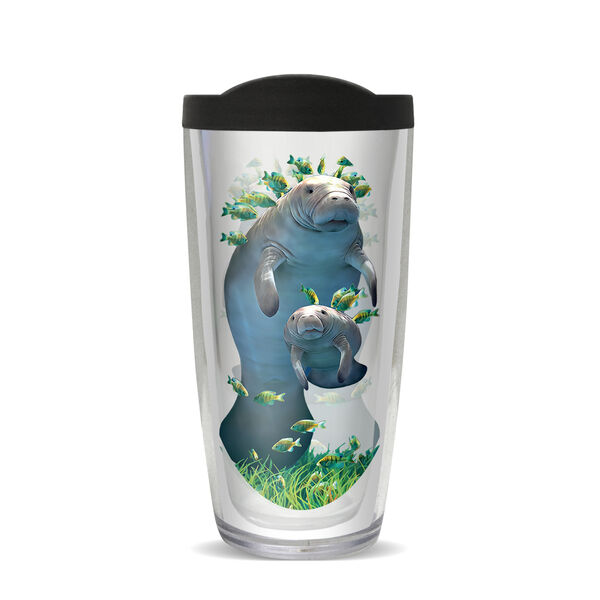 16oz Tumbler - RM Manatees w/ Black Lid 02-10522