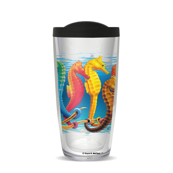 16oz Tumbler - RM Seahorses w/ Black Lid 02-10533