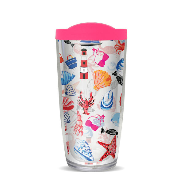 28oz Mega Tumbler - Beachcomber w/ Pink Lid H2-10566