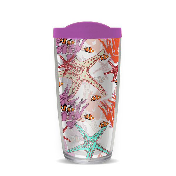 22oz Tumbler - Salty Ocean w/ Purple Lid 08-10569