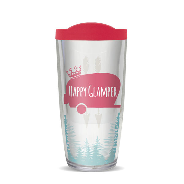 22oz Tumbler - Happy Glamper w/ Pink Lid 08-10580