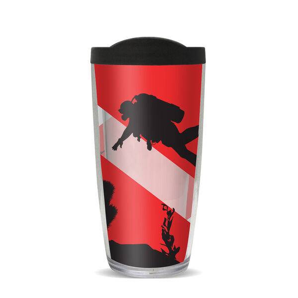 22oz Tumbler - Scuba Flag w/ Black Lid 08-10583