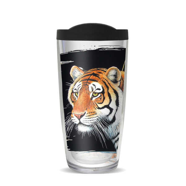 16oz Tumbler - CF Tiger Scratchboard w/ Black Lid 02-10596