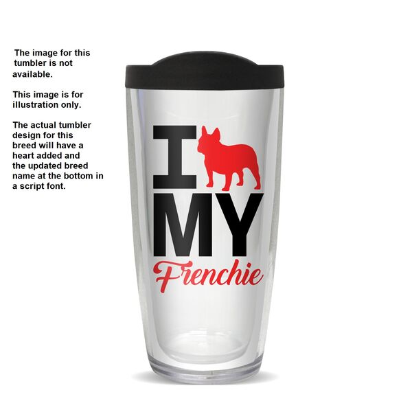 16oz Tumbler - I Heart My Vizsla w/ Black Lid 02-10624