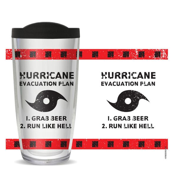 28oz Sport Tumbler - Hurricane Evacuate w/ Gray Lid ST-10682