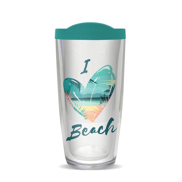 24oz Flareside Tumbler - I Heart Beach w/ Teal Lid 24F-10683