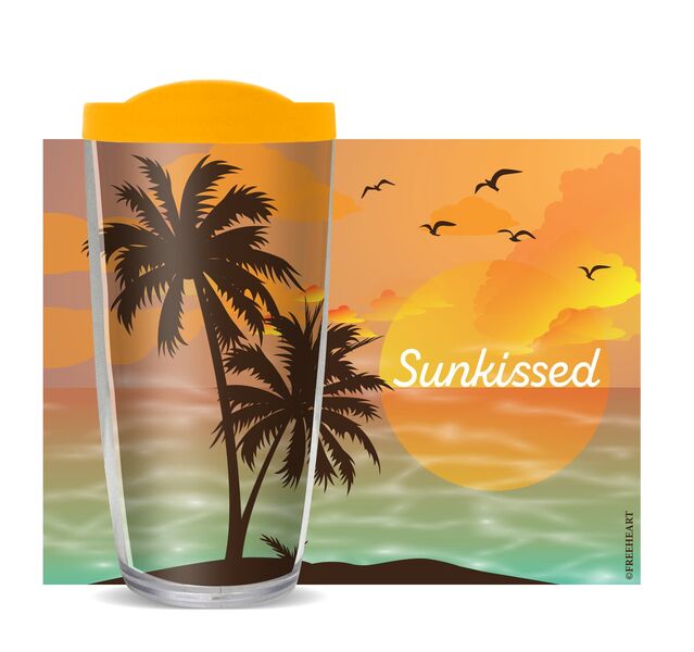 18oz Handle Mug - Sunkissed w/ Black Lid 06-10692