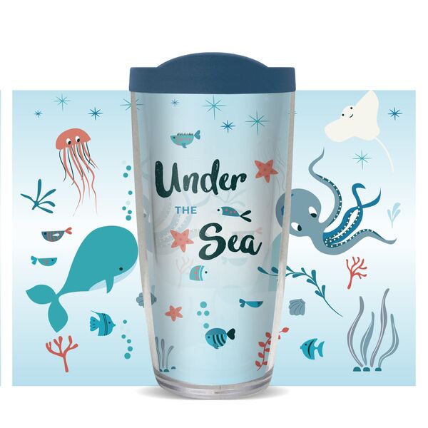 22oz Tumbler - Under the Sea w/ Blue Lid 08-10701