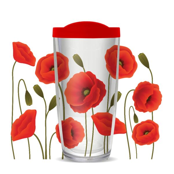 22oz Tumbler - Poppy w/ Red Lid 08-10712