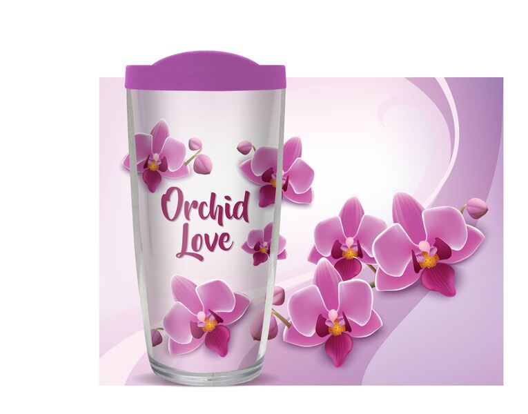 16oz Tumbler - Orchid Love w/ Purple Lid 02-10715